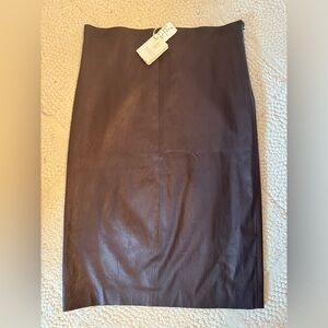 NEW WITH TAGS - Brunello Cucinelli Italian Pencil Skirt Size 10 Soft Leather